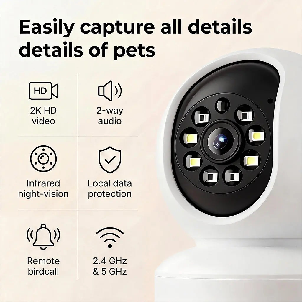 Hawkray Smart Monitor for Homes | 360° Coverage | 3MP 2K HD | AI Pet Recognition | 2-Way Audio and Home Security
